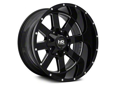 Hardrock Offroad Tank Gloss Black Milled Wheel; 20x12; -44mm Offset (99-04 Jeep Grand Cherokee WJ)