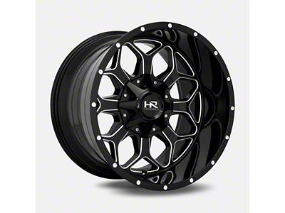 Hardrock Offroad H712 Gloss Black Milled Wheel; 20x9; 0mm Offset (76-86 Jeep CJ7)