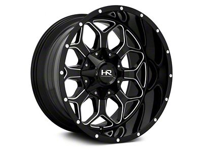 Hardrock Offroad Indestructible Gloss Black Milled Wheel; 20x12; -51mm Offset (07-18 Jeep Wrangler JK)