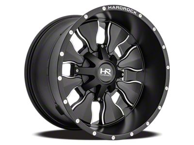 Hardrock Offroad Insane Satin Black Milled Wheel; 20x12; -44mm Offset (07-18 Jeep Wrangler JK)