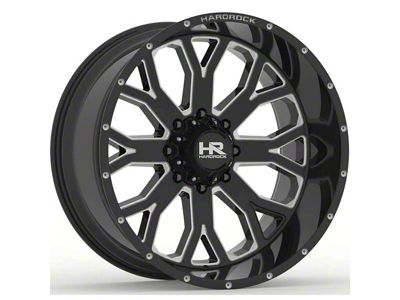 Hardrock Offroad Slammer Xposed Gloss Black Milled 6-Lug Wheel; 20x10; -19mm Offset (16-23 Tacoma)