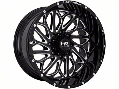 Hardrock Offroad BlackTop Xposed Gloss Black Milled 6-Lug Wheel; 20x10; -19mm Offset (17-24 Titan)