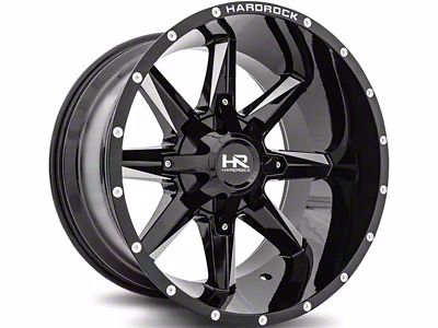Hardrock Offroad Hardcore Gloss Black Milled 6-Lug Wheel; 20x10; -19mm Offset (17-24 Titan)
