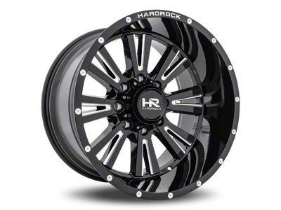 Hardrock Offroad Spine Xposed Gloss Black Milled 6-Lug Wheel; 22x12; -44mm Offset (17-24 Titan)