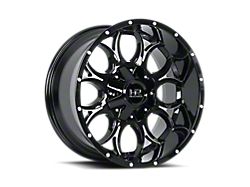 Hardrock Offroad H712 Gloss Black Milled 6-Lug Wheel; 20x9; 0mm Offset (16-24 Titan XD)