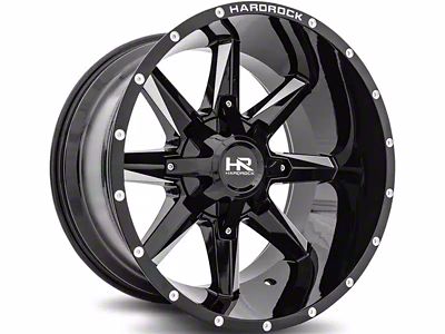 Hardrock Offroad Hardcore Gloss Black Milled 5-Lug Wheel; 20x10; -19mm Offset (14-21 Tundra)