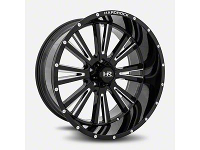 Hardrock Offroad Spine Xposed Gloss Black Milled 5-Lug Wheel; 22x12; -44mm Offset (14-21 Tundra)