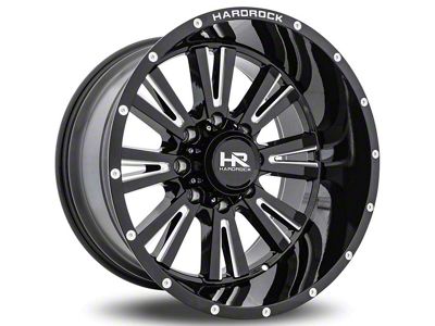 Hardrock Offroad Spine Xposed Gloss Black Milled 6-Lug Wheel; 22x12; -44mm Offset (22-25 Tundra)