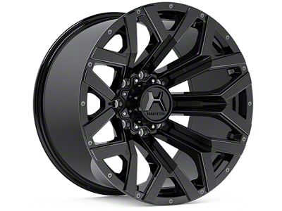Hartes Metal Hawkish Gloss Black Milled with Satin Dark Tint 6-Lug Wheel; 20x9; 0mm Offset (04-15 Titan)