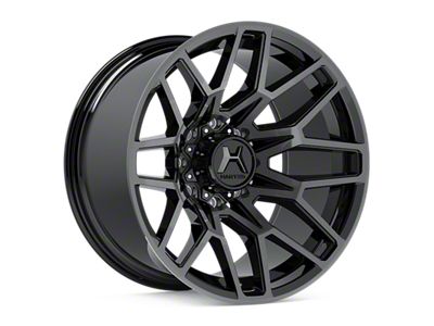 Hartes Metal Crossbow Gloss Black Machined with Satin Dark Tint 6-Lug Wheel; 22x12; -44mm Offset (25-26 4Runner)