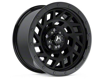Hartes Metal Monster Matte Black with Gloss Black Bolts 6-Lug Wheel; 17x8.5; 15mm Offset (25-26 4Runner)