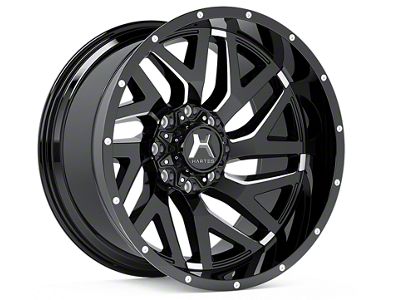 Hartes Metal Stealth Gloss Black Milled 6-Lug Wheel; 22x12; -44mm Offset (25-26 4Runner)