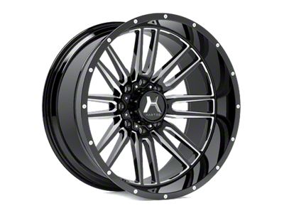 Hartes Metal Whipsaw Gloss Black Milled 6-Lug Wheel; 20x10; -18mm Offset (22-25 Bronco Raptor)