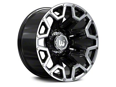 Hartes Metal Blaze Gloss Black Machined Wheel; 20x10; -24mm Offset (20-25 Jeep Gladiator JT)