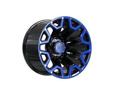 Hartes Metal Blaze Gloss Black Machined with Blue Tint Wheel; 20x10; -12mm Offset (76-86 Jeep CJ7)