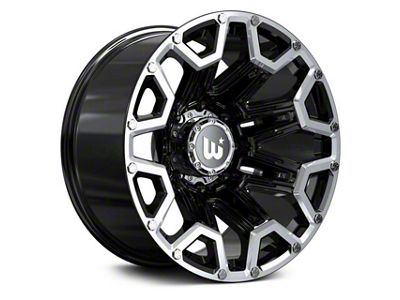 Hartes Metal Blaze Gloss Black Machined Wheel; 22x12; -44mm Offset (18-25 Jeep Wrangler JL)
