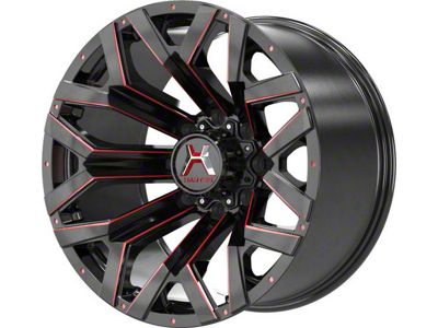 Hartes Metal Hawkish Gloss Black Milled with Red Tint Wheel; 20x9; 0mm Offset (76-86 Jeep CJ7)