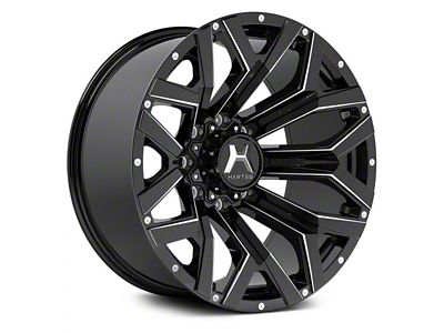 Hartes Metal Hawkish Gloss Black Milled Wheel; 20x10; -18mm Offset (76-86 Jeep CJ7)