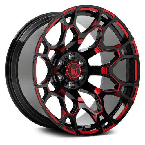 Hartes Metal Jeep Wrangler Spur Gloss Black Milled with Red