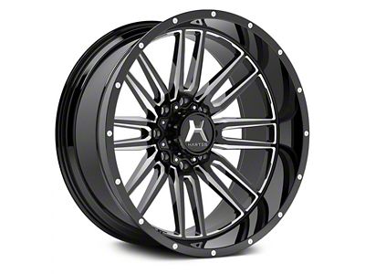 Hartes Metal Whipsaw Gloss Black Milled Wheel; 20x10; -18mm Offset (76-86 Jeep CJ7)