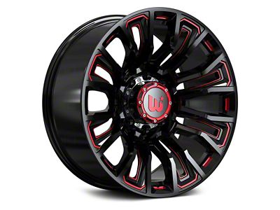 Hartes Metal Maverick Gloss Black Milled with Red Tint Wheel; 20x10; -24mm Offset (87-95 Jeep Wrangler YJ)