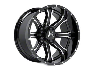 Hartes Metal Strike Gloss Black Machined 6-Lug Wheel; 20x9; 15mm Offset (16-23 Tacoma)