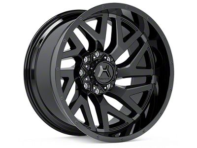 Hartes Metal Stealth Gloss Black Milled with Satin Dark Tint 6-Lug Wheel; 22x12; -44mm Offset (22-25 Tundra)