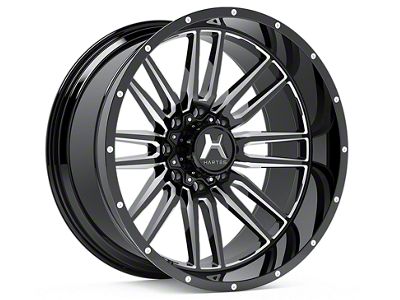 Hartes Metal Whipsaw Gloss Black Milled 6-Lug Wheel; 22x12; -44mm Offset (22-25 Tundra)