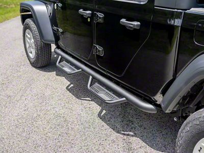 Havoc Offroad HS2 Hoop Side Step Bars; Textured Black (20-25 Jeep Gladiator JT)