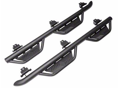 Havoc Offroad HS2 Hoop Side Step Bars; Textured Black (18-25 Jeep Wrangler JL 4-Door)