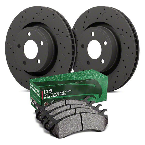 thumbnail image 2 of Drilled & Slotted Brake Rotors + Pads Kit For Jeep Grand Cherokee 1999-2004 2 of 5