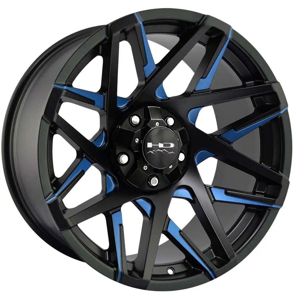 Hartes Metal Jeep Wrangler Spur Gloss Black Milled with Blue