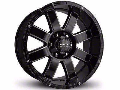 HD Off-Road Wheels 8 Point Gloss Black Milled 6-Lug Wheel; 20x9; -12mm Offset (25-26 4Runner)