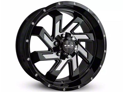 HD Off-Road Wheels SAW Gloss Black Milled Edges 6-Lug Wheel; 22x10; -10mm Offset (25-26 4Runner)
