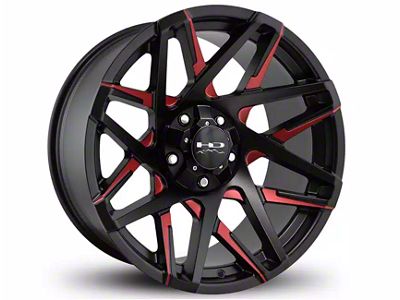 HD Off-Road Wheels Canyon Satin Black Milled with Red Clear 6-Lug Wheel; 20x9; 0mm Offset (22-25 Tundra)