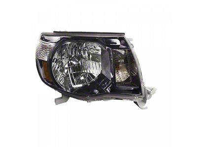 Headlights Depot Halogen Headlight; Passenger Side; Black Housing; Clear Lens (05-11 Tacoma w/ Sport Package)