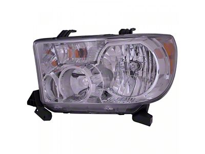 Headlights Depot Halogen Headlight; Driver Side (07-13 Tundra w/o Level Adjuster)