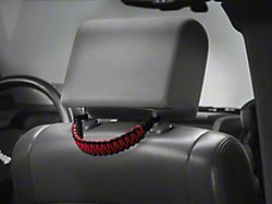 RedRock Headrest Paracord Grab Handles; Black and Red (07-25 Jeep Wrangler JK & JL)