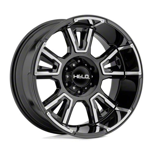 HELO Bronco HE914 Gloss Black Machined 6-Lug Wheel; 20x10; -18mm Offset ...