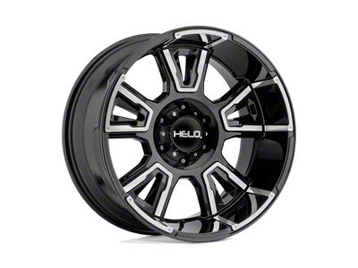 HELO HE914 Gloss Black Machined 6-Lug Wheel; 20x10; -18mm Offset (22-26 Bronco Raptor)