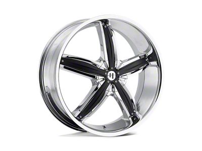 HELO HE844 Chrome with Gloss Black Accents Wheel; 20x8; 48mm Offset (97-06 Jeep Wrangler TJ)