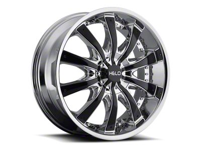 HELO HE875 Chrome with Gloss Black Accents Wheel; 28x10; 38mm Offset (18-25 Jeep Wrangler JL)