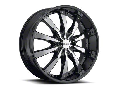 HELO HE875 Gloss Black with Removable Chrome Accents Wheel; 20x8.5; 38mm Offset (18-25 Jeep Wrangler JL)