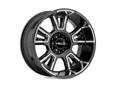 HELO HE914 Gloss Black Machined Wheel; 18x10; -18mm Offset (18-25 Jeep Wrangler JL)