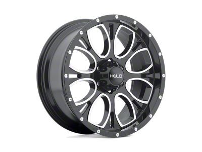 HELO HE879 Gloss Black Machined Wheel; 17x9; -12mm Offset (18-25 Jeep Wrangler JL)