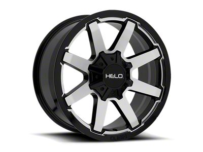 HELO HE909 Gloss Black Machined Wheel; 18x9; 0mm Offset (18-25 Jeep Wrangler JL)