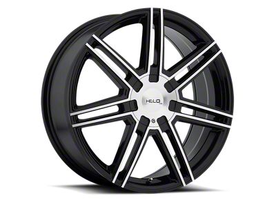 HELO HE884 Gloss Black with Machined Face Wheel; 20x8; 45mm Offset (87-95 Jeep Wrangler YJ)