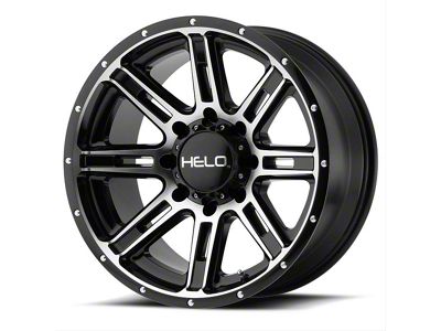 HELO HE900 Gloss Black Machined 6-Lug Wheel; 20x9; 18mm Offset (16-24 Titan XD)