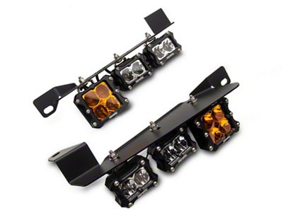Heretic Studios LED Fog Light Kit; Amber Quattro Lens/Clear BA-2 Lens (21-25 Bronco w/ Modular Front Bumper)