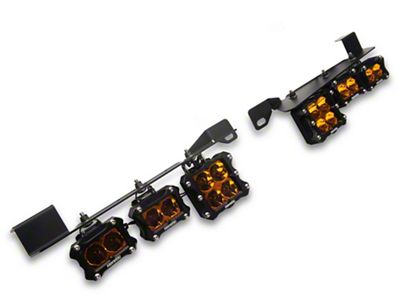 Heretic Studios LED Fog Light Kit; Clear Quattro Lens/Amber BA-2 Lens (21-25 Bronco w/ Modular Front Bumper)